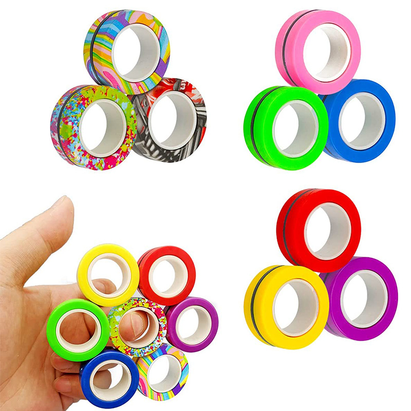 Fidget Spinner Bearing - 3 adet parmak ucu manyetik yüzükler