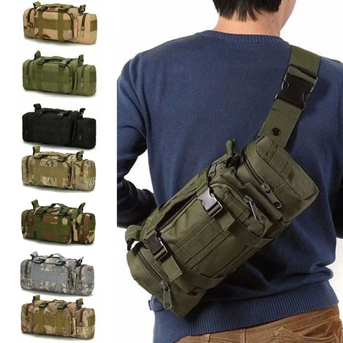 Edc Carry Fanny Pack - Duffel Bel Çantası Molle Su Geçirmez