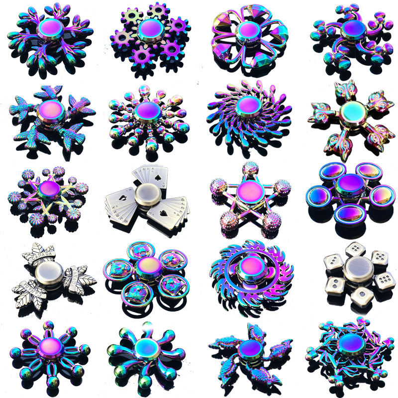 Fidget Spinner Bearing - Gökkuşağı Fidget Metal Spinner Renkli Parmak