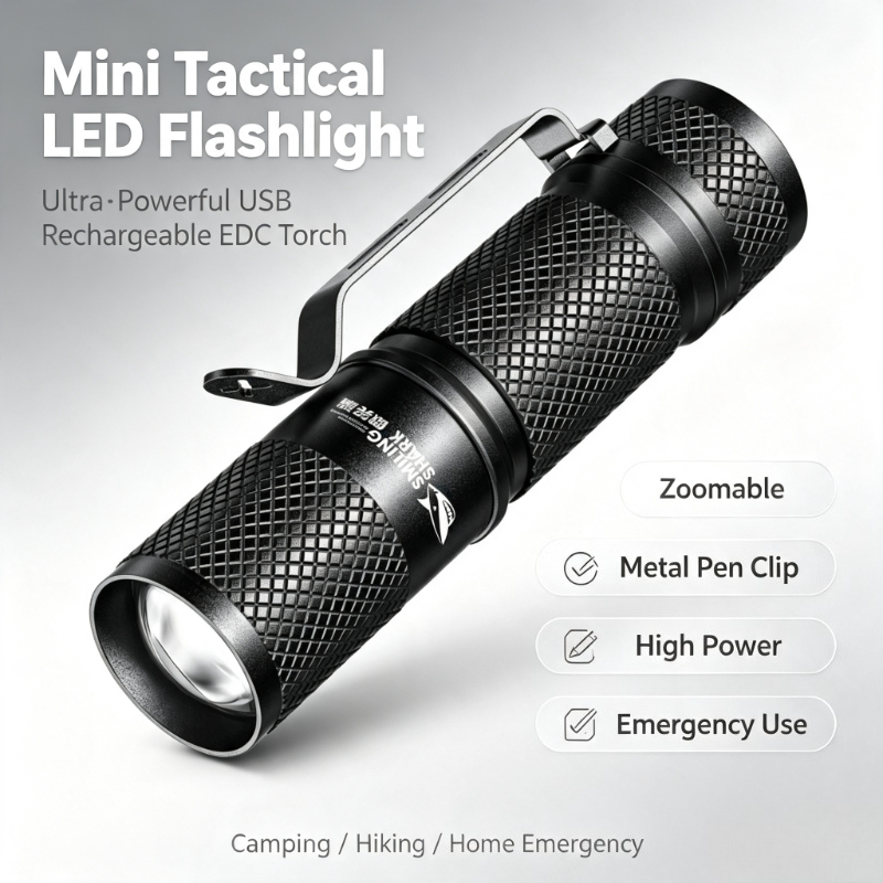 SMILING SHARK Ultra Güçlü Mini - Edc Carry Flashlight incelemesi ve fiyatı