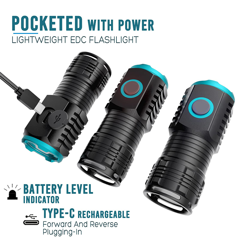 Tip-c USB şarj edilebilir cep  - Edc Carry Flashlight incelemesi ve fiyatı