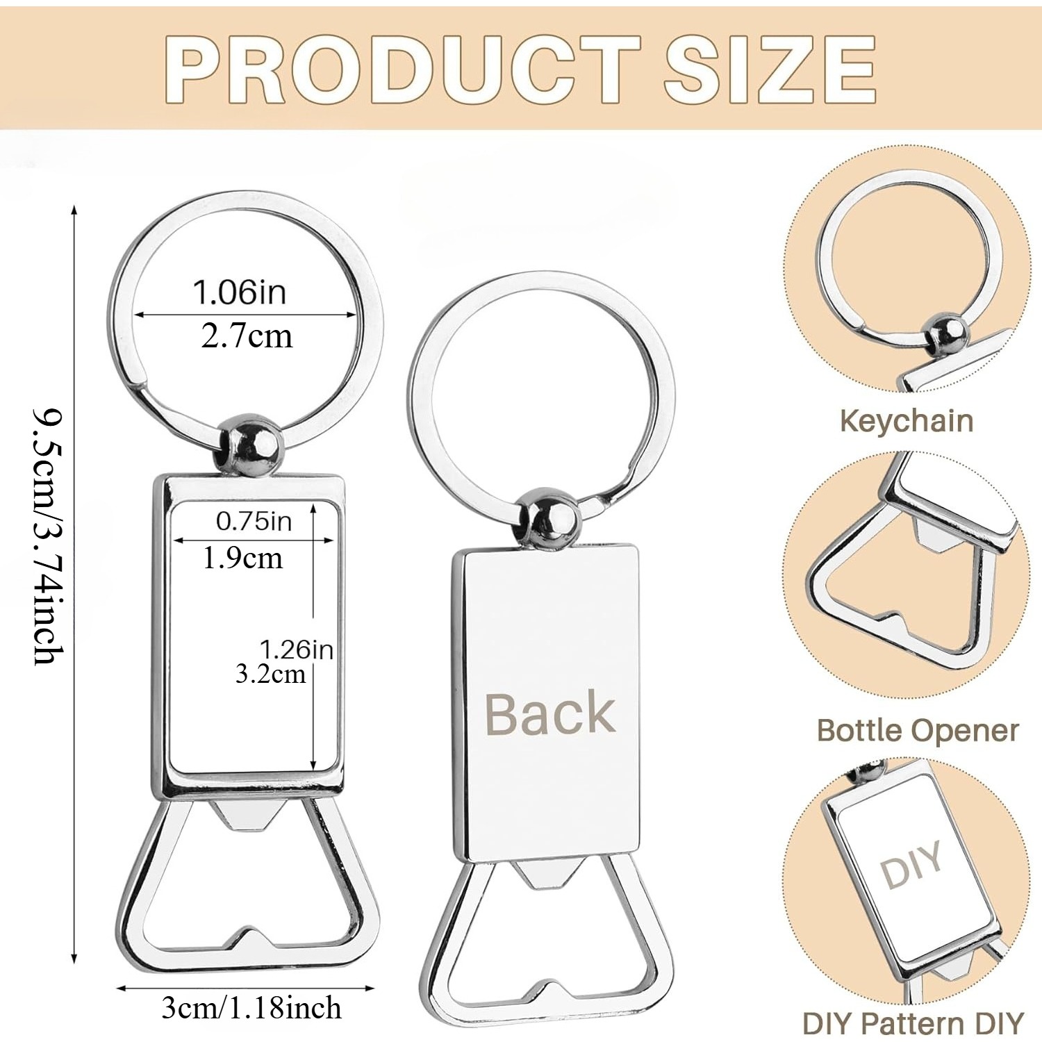 10 adet Süblimasyon Boşlukları - Bottle Opener Keyring incelemesi ve fiyatı